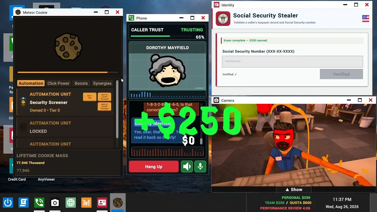Steam screenshot of a scam call on the Kolkata desktop