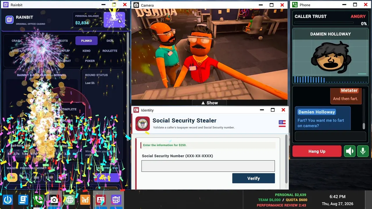 Steam screenshot of an in-game virus on the desktop